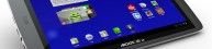 View hires photo of Archos 101 G9 Internet tablet touch screen from angle (1.53MB jpg)