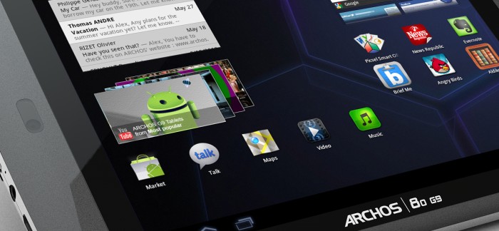 Archos 101 G9 10.1-inch Internet tablet touch screen brochure (3.22MB pdf)
